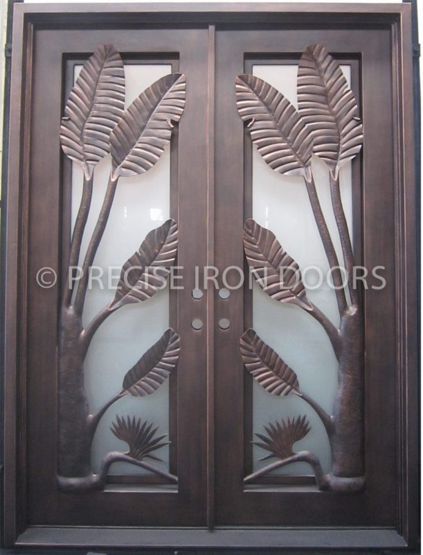 Decorative Wrought Iron Scrollwork Entry Door
