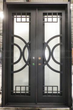 Modern Wrought Iron Double Entry Doors