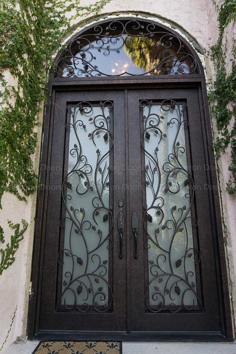 Wrought iron double entry door
