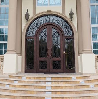 Ornate Wrought Iron Front Entry Doors
