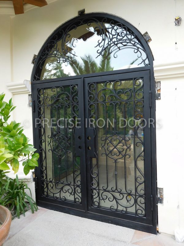 Valencia custom steel square top single entry iron door