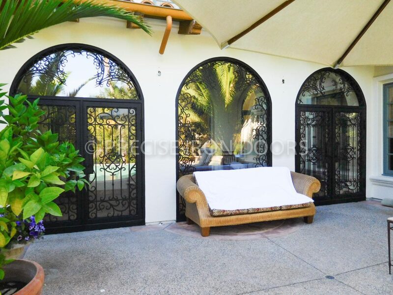 Contemporary veroia wrought iron & glass entrance doors