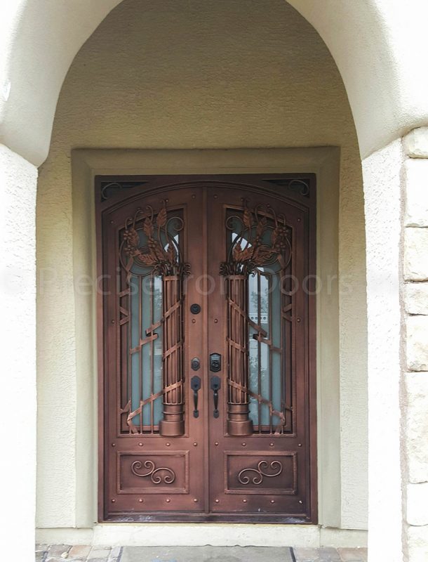 decorative wrought iron square top entrance doors
