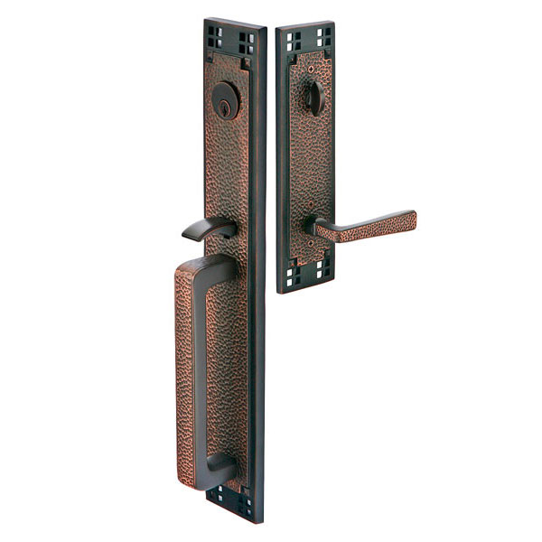 Arts & Crafts Full Length iron door hardware from Precise Iron Doors