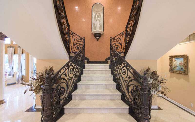 Beautiful iron stair railings for a luxury home