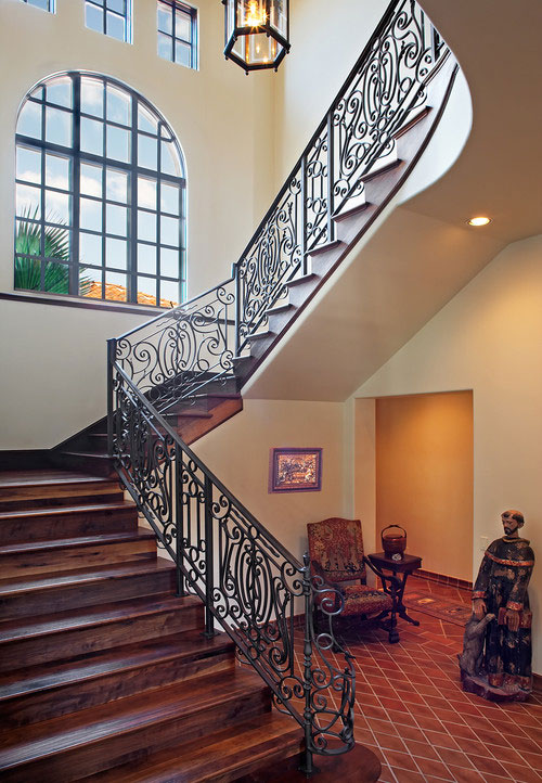 Beautiful wrought iron stair railings for a commercial building