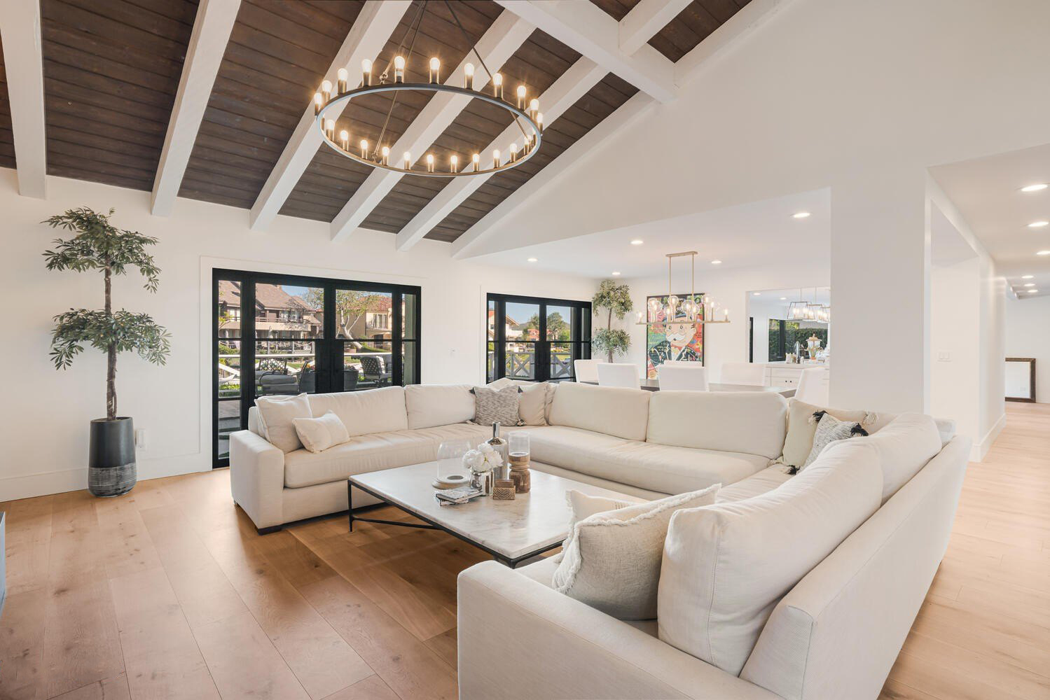 Modern home with iron doors